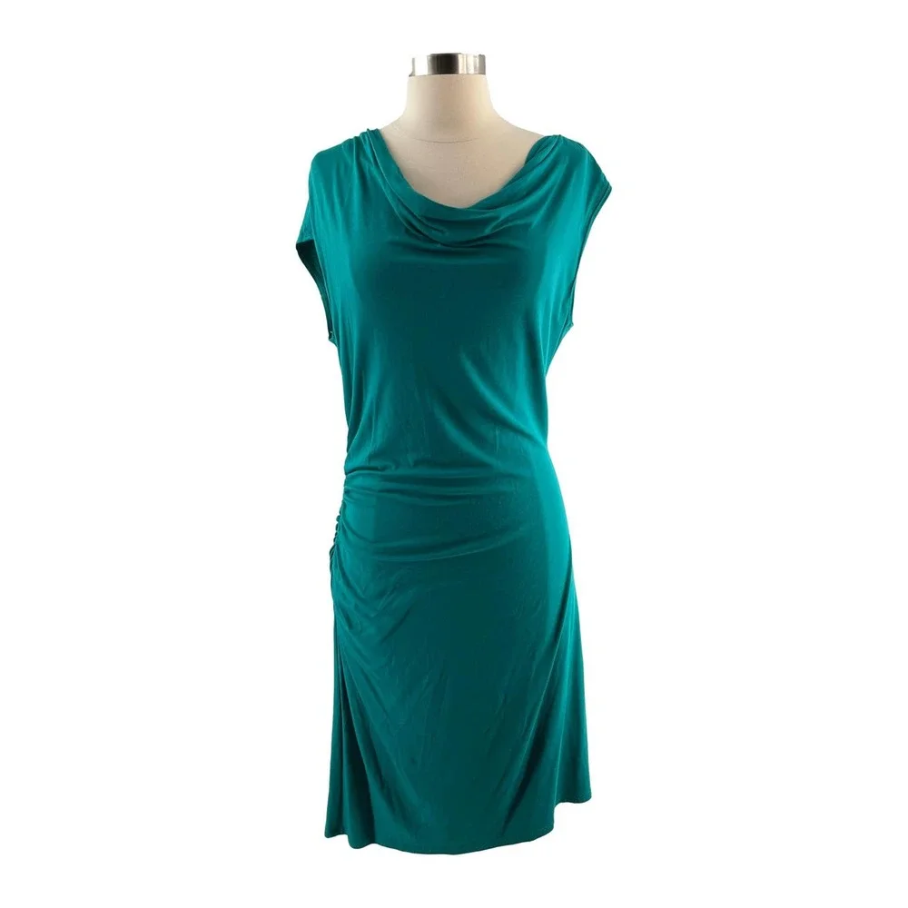 Trina Turk Turquoise Teal Jersey Sheath Dress Size Large EUC - Picture 8 of 9
